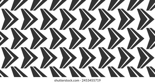 Abstract horizontal double arrows flying sideways, seamless geometric pattern texture