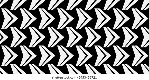 Abstract horizontal double arrows flying sideways, seamless geometric pattern texture