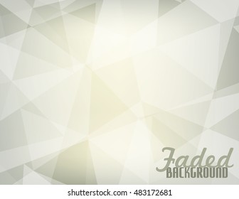 Abstract horizontal faded background with transparent triangles. Backdrop for retro poster. Vector graphic pattern