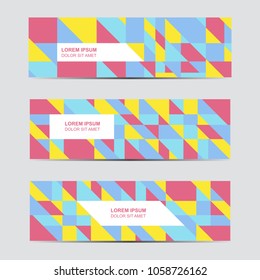 Abstract horizontal geometric banner design