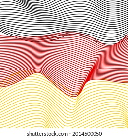 abstract horizontal germany flag black, red, yellow. Vector Illustration