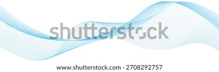 Abstract horizontal glowing blue line wave background