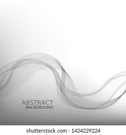 
Abstract horizontal gray wave on vector background