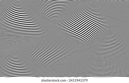 abstract horizontal grey wave line pattern art.