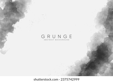 Abstract horizontal grunge watercolor background. Neutral light colored empty space background illustration