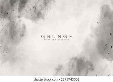 Abstract horizontal grunge watercolor background. Neutral light colored empty space background illustration