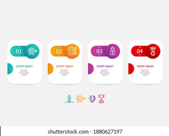 infografías horizontales abstractas 4 pasos para fondo de ilustraciones vectoriales de empresa y presentación