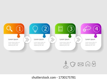 abstract horizontal infographics vector illustration