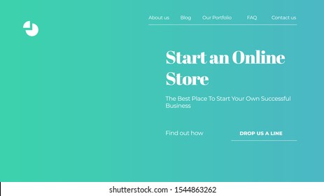 Abstract horizontal Landing page design. Universal Vector gradient background template for websites, apps