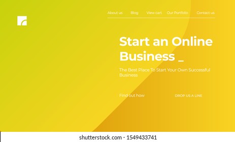 Abstract horizontal Landing page design. Universal Vector gradient background template for websites, apps