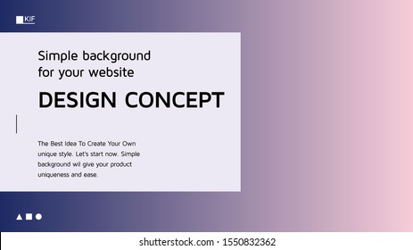 Abstract horizontal Landing page design. Universal Vector gradient background template for websites, apps