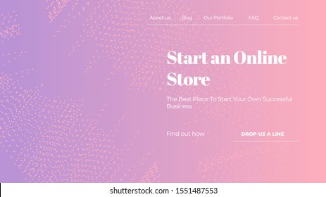 Abstract horizontal Landing page design. Universal Vector gradient background template for websites, apps