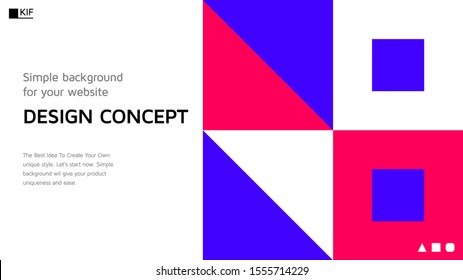 Abstract Horizontal Landing Page Design. Universal Vector Geometric Background Template For Websites, Apps