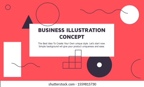 Abstract Horizontal Landing Page Design. Universal Vector Geometric Background Template For Websites, Apps