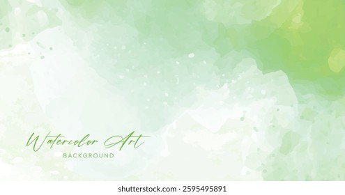 Abstract horizontal Light Green White watercolor background. Hand drawn vector texture. Brush stroked painting pastel color watercolor. vector illustration