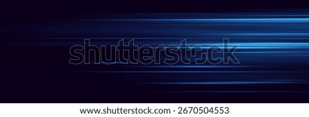 Abstract horizontal light lines with speed effect.