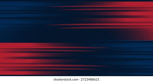 Fundo abstrato das linhas horizontais vermelho claro e azul da faixa. Você pode usar para anúncio, cartaz, modelo, apresentação comercial. Ilustração vetorial