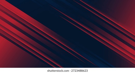 Fundo abstrato das linhas horizontais vermelho claro e azul da faixa. Você pode usar para anúncio, cartaz, modelo, apresentação comercial. Ilustração vetorial