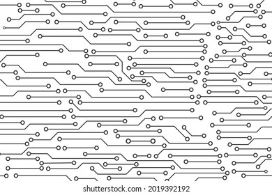 Abstract Horizontal Line Circuit Board Vector Background