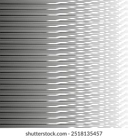 Padrão abstrato de linhas horizontais. Gradiente em preto e branco. Efeito de velocidade dinâmica. Projeto geométrico listrado.