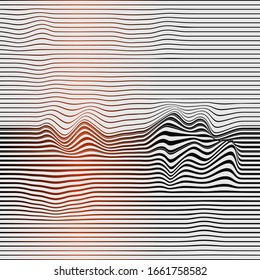 Líneas horizontales abstractas, ondas, bobinas. Plantilla de ilustración vectorial con la capacidad de superponer el fondo aislado.
