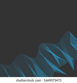 Abstract horizontal lines, wave, winding. Vector illustration template with the ability to overlay isolated background.
