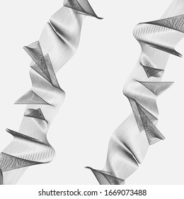 Abstract horizontal lines, wave, winding. Vector illustration template with the ability to overlay isolated background.
