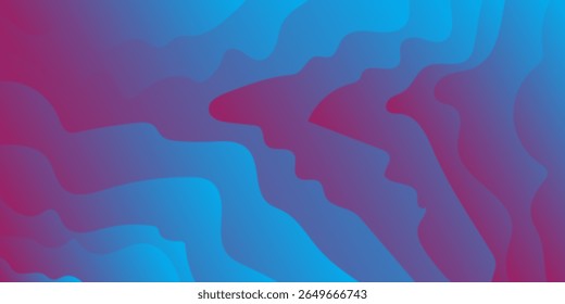 Abstract horizontal monochrome background with dynamic waves. Trendy vector illustration in style concept simple blue