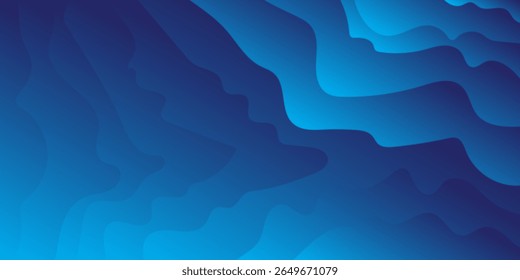 Fondo monocromo Horizontal Abstractas con ondas dinámicas. Ilustración vectorial de moda en concepto de estilo simple gráfico de arte azul 