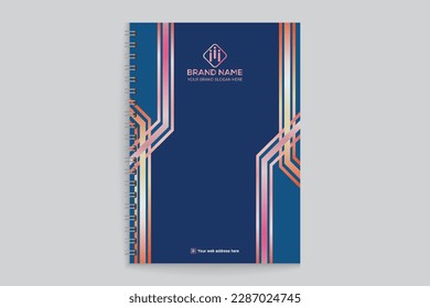 Abstract horizontal notebook cover template