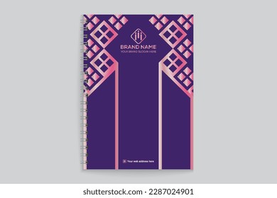 Abstract horizontal notebook cover template