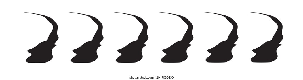 Abstract horizontal, oblong and long vector illustration element