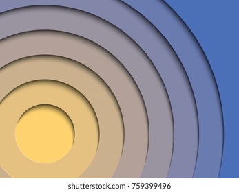 abstract horizontal papercut background. vector paper concept with realistic round holes