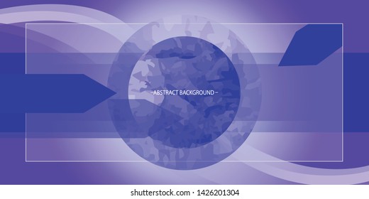 Abstract horizontal purple background in the form of crumpled paper with blue arrows.