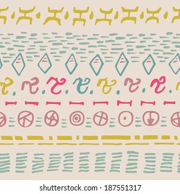  Abstract horizontal seamless pattern. Background with hand drawn shapes. Use for wallpaper, pattern fills, web page background. Pastel  backdrop.