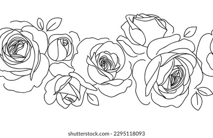 Hand drawn rose stems background Royalty Free Vector Image