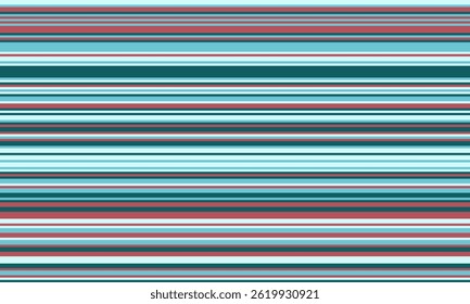 Abstract horizontaal gestreept patroon in kalmerende pastelblues, teal en stoffige roos.