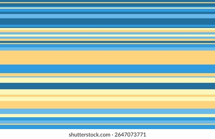 Abstract horizontal stripes in calming blues and yellows.  Perfect for backgrounds, website design, textiles, or packaging.  Evokes feelings of serenity and summer.  A simple yet sophisticated design.