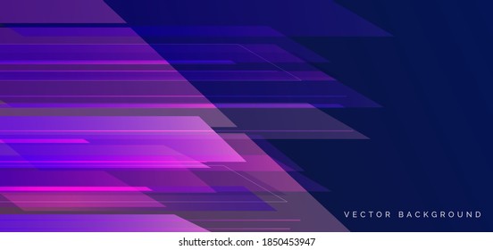 Abstract horizontal stripes geometric overpping pink blue background. Speed motion technology concept. Vector illustration - Shutterstock ID 1850453947