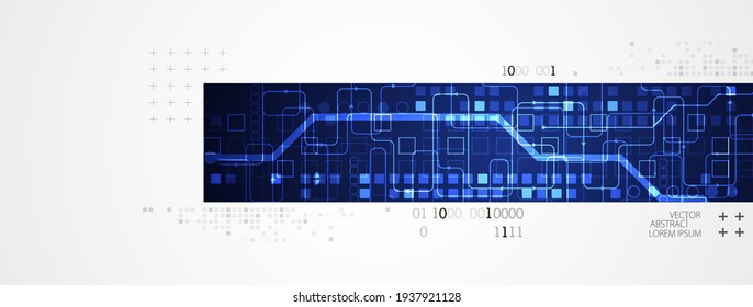 Abstract horizontal technology background. Communication concept, futuristic digital innovation background. Vector illustration