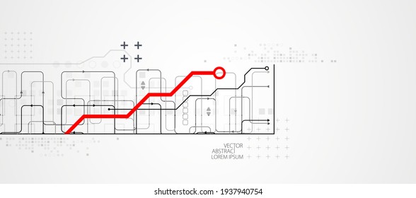 Abstract horizontal technology background. Communication concept, futuristic digital innovation background. Vector illustration