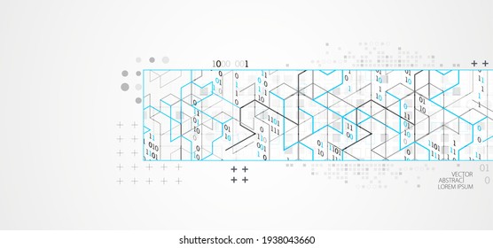 Resumen del fondo de la tecnología horizontal. Concepto de comunicación, fondo futurista de innovación digital. Ilustración del vector