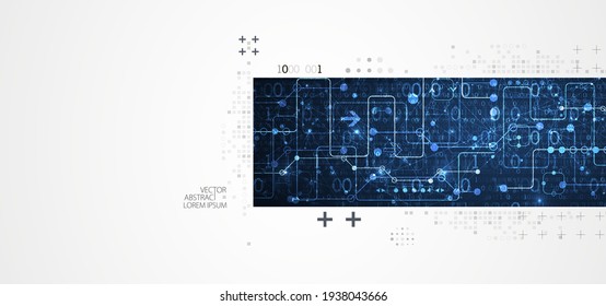 Abstract horizontal technology background. Communication concept, futuristic digital innovation background. Vector illustration