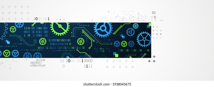 Abstract horizontal technology background. Communication concept, futuristic digital innovation background. Vector illustration