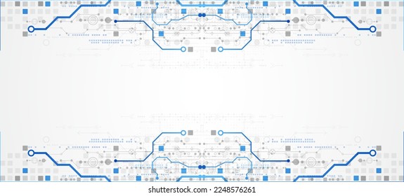 Abstract horizontal technology background. Communication concept, futuristic digital innovation background. Vector illustration