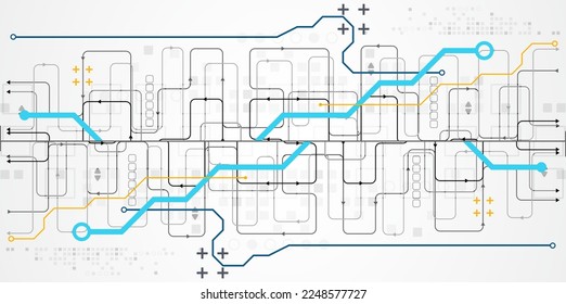 Abstract horizontal technology background. Communication concept, futuristic digital innovation background. Vector illustration