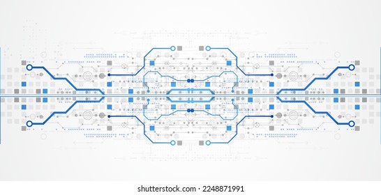 Abstract horizontal technology background. Communication concept, futuristic digital innovation background. Vector illustration
