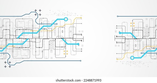 Abstract horizontal technology background. Communication concept, futuristic digital innovation background. Vector illustration