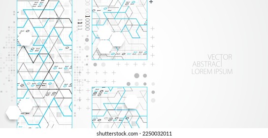 Abstract horizontal technology background. Communication concept, futuristic digital innovation background. Vector illustration