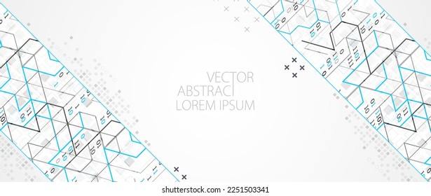 Abstract horizontal technology background. Communication concept, futuristic digital innovation background. Vector illustration